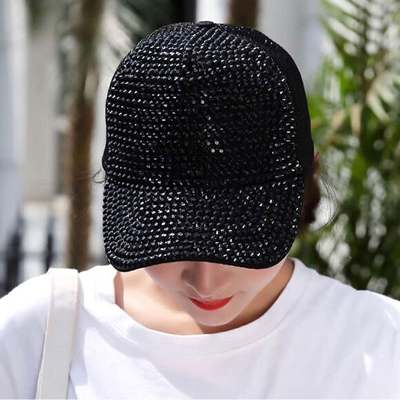 Bling Baseball Cap with Diamond Design main image 5